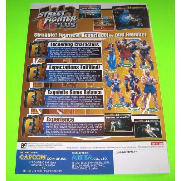 Street Fighter Plus EX2 Arcade FLYER Original 1999 NOS Foldout Artwork Retro - Picture 6 of 6